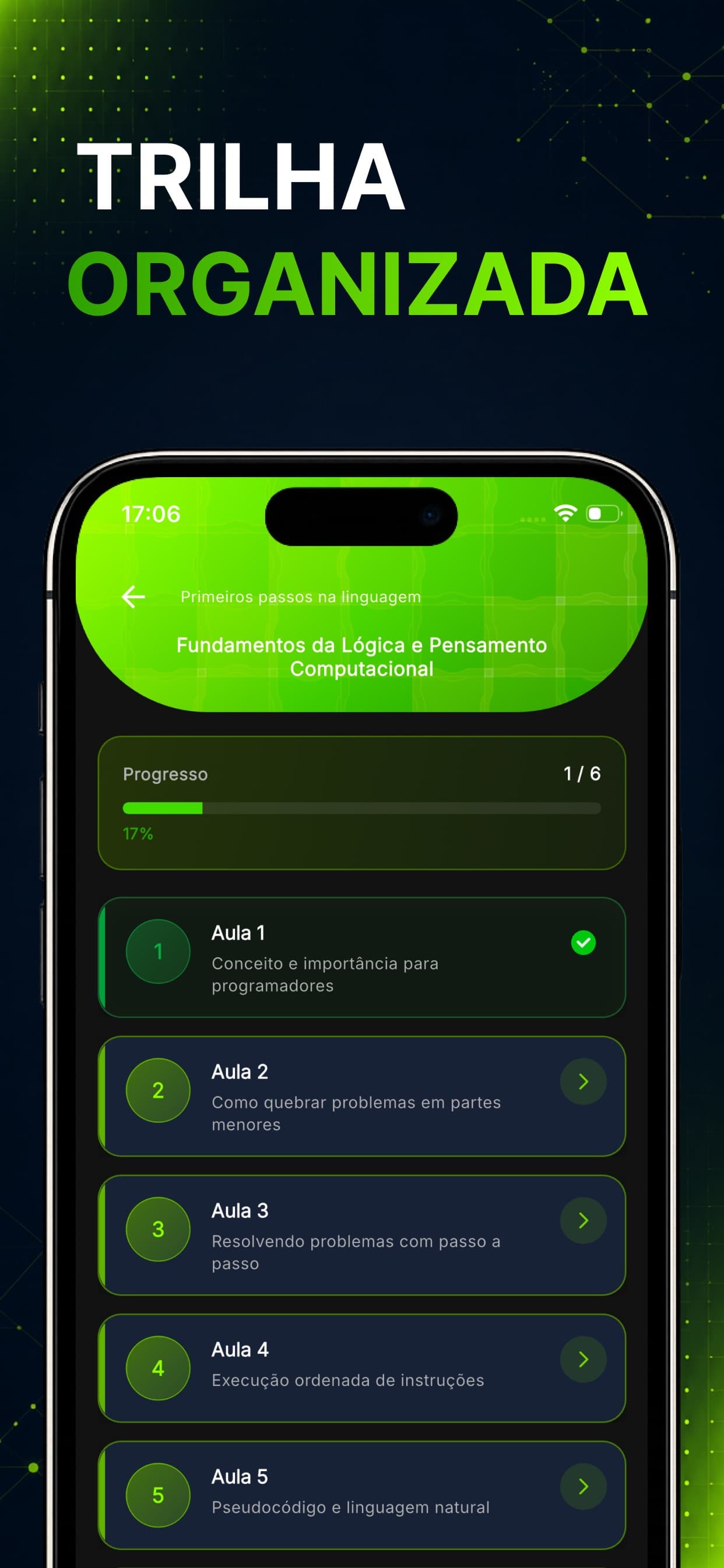 Aulas organizadas
